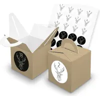 Itenga SET V43 Adventskalender Würfelbox mit Griff Braun + Zahlensticker Z48