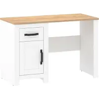 CasaDolce Casa Dolce Büroschreibtisch TEORIA 8, weiß + Eiche, 115x52x76,5 cm, eine Schublade, ein Schrank