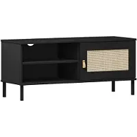 Lomadox TV Board in Kiefer massiv schwarz 105 cm breit, WATFORD-69
