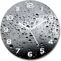Tulup Wanduhr aus Glas 30fi Glasbild Glasuhr Gehärtetes Glas - weisse-zeiger - Drops of water