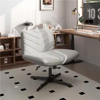 Yaheetech Bürostuhl mit breitem Sitz, ergonomischer Schreibtischstuhl Drehstuhl mit Rückenlehn, höhenverstellbar, Hellgrau