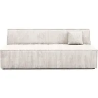 Masseno Sofa TESSO mit Schlaffunktion, Schlafsofa, Wohnzimmersofa, Couch, Soffa, Bettsofa, Kordstoff – Creme TILIA 01