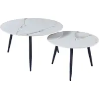 CasaDolce , Couchtisch GENIM, Keramik, Marmor + Gold, 80x45 60x40 cm, Metalbasis, runden