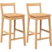Syfax Barhocker 2 Stk. Natur Massivholz Gummibaum