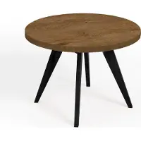 Dekori.Interiors Runder ausziehbarer Esstisch Schwarz LORA 90/190 cm, Eiche Lefkas mit Buchenholzgestell – Skandi, Loft