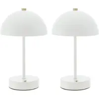 HAC24 2er Set LED Akku Tischleuchte mit Touchfunktion Metall Nachttischlampe Weiß Tischlampe 3 Weisstöne Dimmbar Schreibtischlampe Nachtlampe Leselampe
