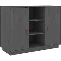 Syfax Sideboard Grau 100x40x75 cm Massivholz Kiefer