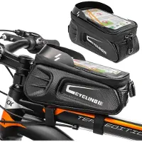MalTrack Fahrrad Rahmentasche | wasserdichte Fahrradtasche | Handytasche | Etui für Handy | Schutz vor der Sonne | wasserabweisend Handyhalterung | Smartphone bis zu 6.8″ | Schwarz