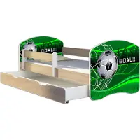 ACMA Jugendbett Kinderbett Junior-Bett Komplett-Set mit Matratze Lattenrost und Rausfallschutz Sonoma 14 Goal !!! 160x80 + Bettkasten