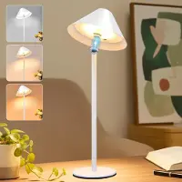 Lapalife LED Tischlampe Kabellose Akku 360° Magnet Schwenk Dimmbare 3 Farbtemperaturen Tischleuchte Aufladbare Nachttischlampe, Weiß
