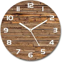 Tulup Wanduhr aus Glas 30fi Glasbild Glasuhr Gehärtetes Glas - weisse-zeiger - Wooden wall
