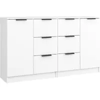 Syfax Sideboards 2 Stk. Weiß 60x30x70 cm Holzwerkstoff