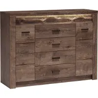 Lomadox Sideboard modern in Esche dunkel mit LED Beleuchtung INGENIO-161