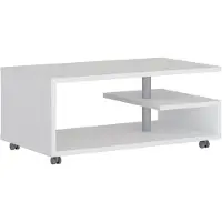 CasaDolce Casa Dolce Couchtisch BIANCA, weiß, 105x60x45,5 cm, Wohnzimmermöbel, Auf Rädern, 40 kg belastbar