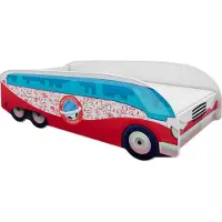 ACMA Jugendbett Kinderbett Auto-Bett Junior LKW-TrackBett Komplett-Set mit Matratze Lattenrost und Rausfallschutz 140x70, 11