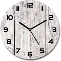Tulup Wanduhr aus Glas 30fi Glasbild Glasuhr Gehärtetes Glas - schwarze-zeiger - Wooden wall