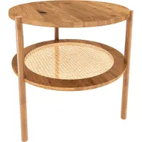 Lomadox Couchtisch rund 70 cm, Eiche massiv geölt, PORI-165
