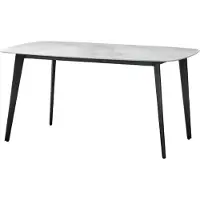 CasaDolce Casa Dolce SERINA Keramik Esstisch, weiß, 160x90x76 cm, Marmormuster, abgerundete Ecken, 150 kg Tragfähigkeit