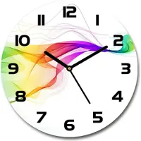 Tulup Wanduhr aus Glas 30fi Glasbild Glasuhr Gehärtetes Glas - schwarze-zeiger - Colorful abstraction