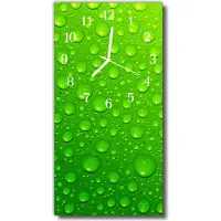 Tulup Glasuhr Wanduhr Küchenuhr Echt-Glas 30x60 Tropfen Grün