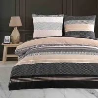 Buymax Renforce Bettwäsche 135x200 cm, aus 100% Baumwolle 2 teilig mit Reissverschluss Kopfkissenbezug 80x80 cm Bettbezug Deckenbezug Set