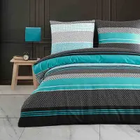 Buymax Renforce Bettwäsche 155x220 cm, aus 100% Baumwolle 2 teilig mit Reissverschluss Kopfkissenbezug 80x80 cm Bettbezug Deckenbezug Set