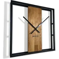 FLEXISTYLE Quadratische Eichenuhr LOFT SQUARE Metall 3d