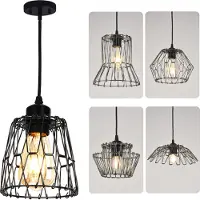 Lapamax Pendelleuchte E27 Retro Hängelampe Metallschirm Verformbar Höheverstellbar Deckenleuchte für Esszimmer Wohnzimmer Restaurant (mit LED-Birne)