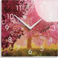 FLEXISTYLE Wanduhr aus Glas BLÜHENDER BAUM