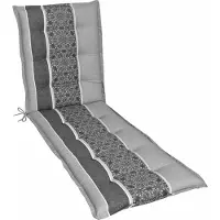 Kettler Herlag Liegenauflage Valeria 195x60x7,5cm für Gartenliege Streifen-Muster Anthrazit