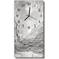 Tulup Glasuhr Wanduhr Küchenuhr Echt-Glas 30x60 Mauer Grau