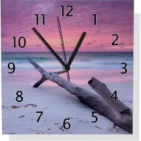 Wallario Design Wanduhr Abendhimmel bei Sonnenuntergang aus Aluverbund, Größe 30 x 30 cm