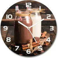 Tulup Wanduhr aus Glas 30fi Glasbild Glasuhr Gehärtetes Glas - weisse-zeiger - Cocktails in jars