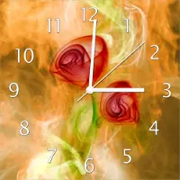 Wallario Design Wanduhr Abstrakte Rosen aus Echtglas, Größe 30 x 30 cm