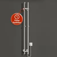 BELVIT Handtuchtrockner elektrisch, Badheizkörper, 150cm, 120W, Weiß Glänzend