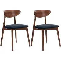 Konsimo Esszimmerstühle 2 St RABI Gestell aus Massivholz, Marineblau, Stoff/Holz, Scandinavian, 47x79x45 cm