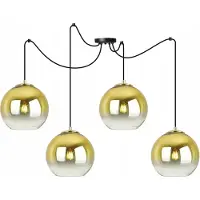 Light11 HOME Hängelampe, Deckenleuchter, goldener Lampenschirm, 20 cm
