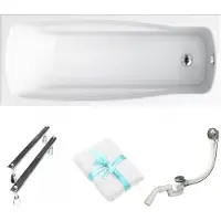 Cersanit | Badewanne - Rechteckig Wanne Lana - 170 X 70 Cm - Mit Siphon Und Füßen - Acryl - Ideal Für Montage