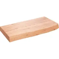Syfax Waschtischplatte Hellbraun 60x30x(2-6) cm Massivholz Behandelt