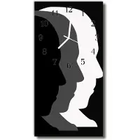 Tulup Glasuhr Wanduhr Küchenuhr Echt-Glas 30x60 Gesicht Mehrfarbig
