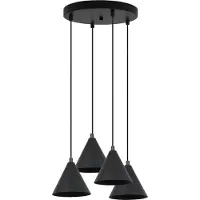 Light11 HOME Soho Hängelampe Schwarz 4-Platte 14Cm E14