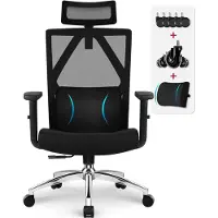 Hiazurm Bürostuhl, Bürostühle, Schreibtischstuhl, bürostuhl ergonomisch mit verstellbare Armlehnen, höhenverstellbar，Lendenstütze ,Chefsessel 200kg