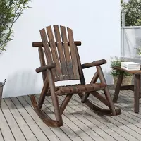 The Living Store Garten-Schaukelstuhl 69x96x101 cm Massivholz Fichte