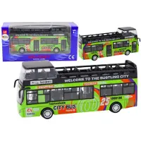 Lean Toys LeanToys Touristenbus Doppeldecker zu öffnende Tür grün