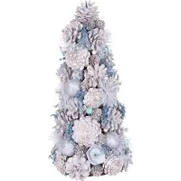 Magic Home Kleiner Baum MAGICHOME WEIHNACHTEN, dekoriert, creme, 47 cm