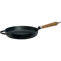 Ronneby Bruk Bratpfanne "Maestro, hoch, Ø 28 cm, mit Holzgriff", schwarz (schwarz, mit eichenholzgriff), B:28cm H:9cm L:56cm, Pfannen, Bratpfanne