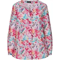 Goldner Kurzarmbluse "Druckbluse mit floralem Design" seitliche Schlitze