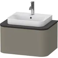 Duravit Happy D.2 Plus Konsolenwaschtischunterbau wandhängend, 650x480 mm, 1 Auszug, für Aufsatzbecken, HP494009292, Farbe: Steingrau Seidenmatt Lack