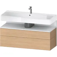 Duravit Collection One Waschtischunterbau, 1 Auszug und 1 Schublade, 1190x470x590mm, Nische Weiß Matt, QA4396018300000, Farbe: Eiche Natur