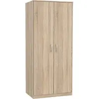 Furniture24 Kleiderschrank NIKO NIKS80, Schrank, 2 Türiger Drehtürenschrak, Universalschrank mit Kleiderstange und 1 Einlegeboden Sonoma Eiche